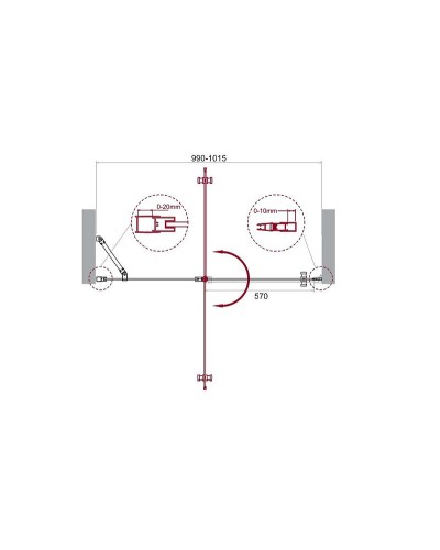 Душевая дверь BelBagno Etna 100 ETNA-B-12-60/40-C-Cr-90 профиль Хром стекло прозрачное