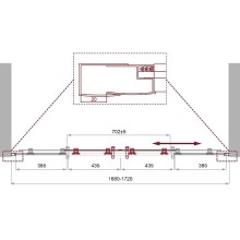 Душевая дверь BelBagno Uno 170 UNO-195-BF-2-170-C-Cr профиль Хром стекло прозрачное