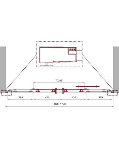 Душевая дверь BelBagno Uno 170 UNO-195-BF-2-170-C-Cr профиль Хром стекло прозрачное