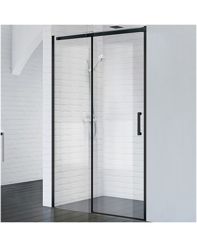 Душевая дверь BelBagno Acqua 150 ACQUA-BF-1-150-C-NERO профиль Черный стекло прозрачное