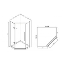 Душевой уголок Abber Ewiges Wasser 100х100 AG05100 профиль Хром стекло прозрачное