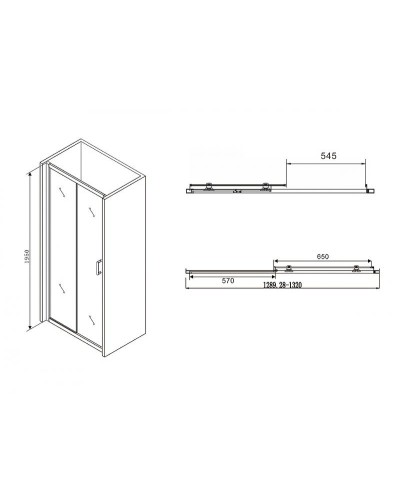 Душевая дверь Abber Schwarzer Diamant 130 AG30130B профиль Черный стекло прозрачное
