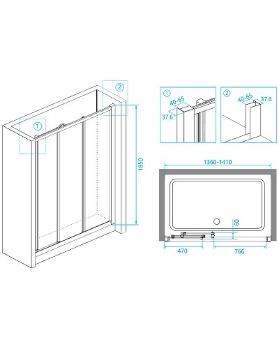 Душевая дверь RGW Classic CL-11 140 04091140-51 профиль Хром стекло шиншилла
