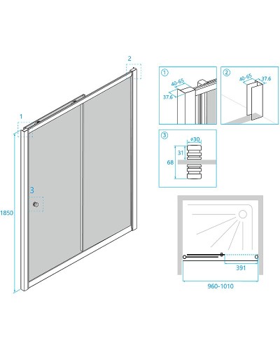 Душевая дверь RGW Classic CL-12 100 04091210-51 профиль Хром стекло шиншилла