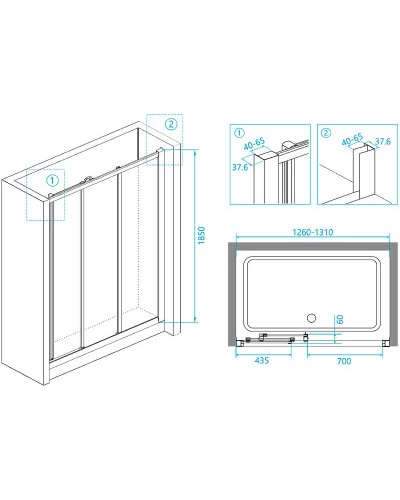 Душевая дверь RGW Classic CL-11 130 04091130-11 профиль Хром стекло прозрачное