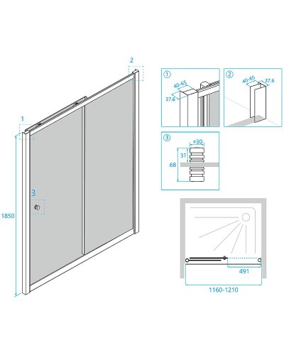 Душевая дверь RGW Classic CL-12 120 04091212-11 профиль Хром стекло прозрачное