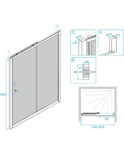 Душевая дверь RGW Classic CL-12 140 04091214-11 профиль Хром стекло прозрачное