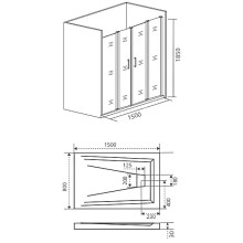 Душевая дверь Good Door Infinity WTW-TD-150-G-CH профиль Хром стекло Грейп