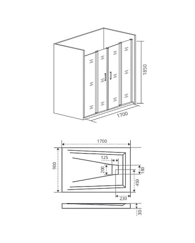 Душевая дверь Good Door Infinity WTW-TD-170-G-CH 170 профиль Хром стекло Грейп