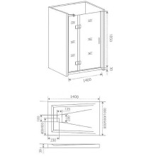 Душевая дверь Good Door Saturn WTW-140-C-CH-L 140 профиль Хром стекло прозрачное