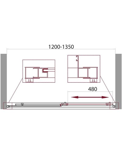 Душевая дверь BelBagno Unique 135 UNIQUE-BF-1-120/135-C-Cr профиль Хром стекло прозрачное