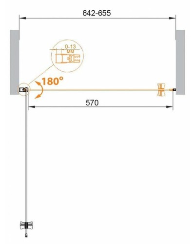 Душевая дверь Cezares Eco 65 ECO-O-B-1-65-P-Cr профиль Хром стекло рифленое