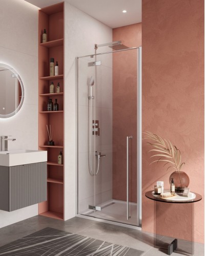 Душевая дверь в нишу CEZARES LINER-B-12-90-C-Cr-L левая