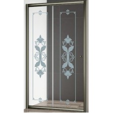 Душевая дверь Cezares Giubileo 120 GIUBILEO-BF-1-120-CP-Br профиль Бронза стекло прозрачное с матовым принтом