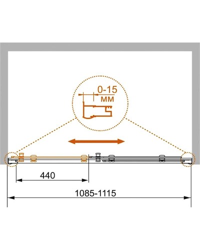 Душевая дверь Cezares Pratico 110 PRATICO-BF-1-110-C-Cr профиль Хром стекло прозрачное