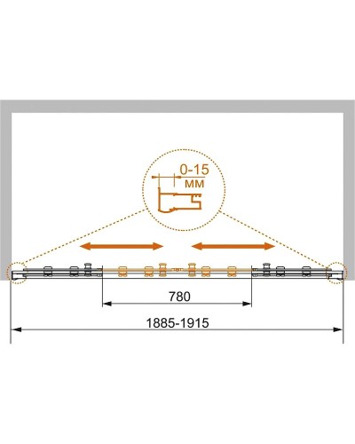 Душевая дверь Cezares Pratico 190 PRATICO-BF-2-190-C-Cr профиль Хром стекло прозрачное