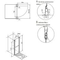 Душевая дверь Migliore Diadema 90 R 20407 профиль Хром стекло матовое с декором