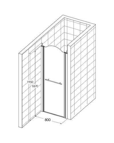 Душевая дверь Migliore Diadema 80 L 22663 профиль Золото стекло матовое