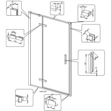 Душевая дверь Veconi Vianno VN-73 120 VN73-120-01-C4 профиль Хром стекло прозрачное