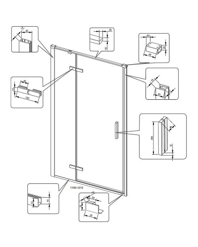 Душевая дверь Veconi Vianno VN-73 120 VN73-120-01-C4 профиль Хром стекло прозрачное