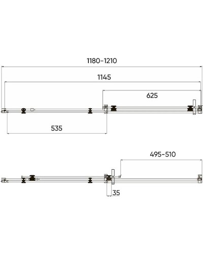 Душевая дверь Veconi Vianno VN-74 120 VN74-120-01-C4 профиль Хром стекло прозрачное