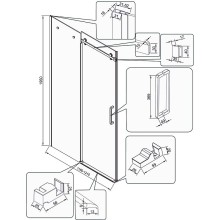 Душевая дверь Veconi Vianno VN-74 120 VN74-120-01-C4 профиль Хром стекло прозрачное