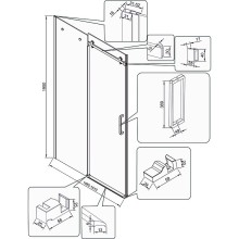 Душевая дверь Veconi Vianno VN-74 150 VN74-150-01-C4 профиль Хром стекло прозрачное