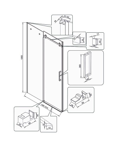 Душевая дверь Veconi Vianno VN-74 150 VN74-150-01-C4 профиль Хром стекло прозрачное