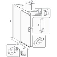 Душевая дверь Veconi Vianno VN-74B 150 VN74B-150-01-C4 профиль Черный матовый стекло прозрачное