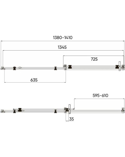 Душевая дверь Veconi Vianno VN-74В 140 VN74B-140-01-C4 профиль Черный матовый стекло прозрачное