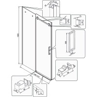 Душевая дверь Veconi Vianno VN-74В 140 VN74B-140-01-C4 профиль Черный матовый стекло прозрачное