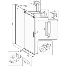 Душевая дверь Veconi Vianno VN-74В 140 VN74B-140-01-C4 профиль Черный матовый стекло прозрачное