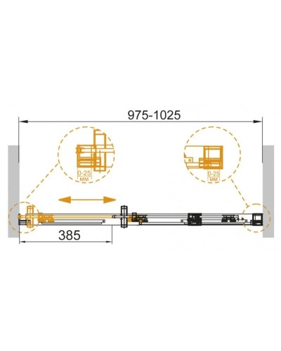 Душевая дверь 100 см Cezares DUET SOFT-BF-1-100-C-Cr-R прозрачное