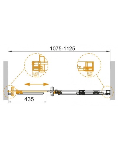 Душевая дверь 110 см Cezares DUET SOFT-BF-1-110-C-Cr прозрачное
