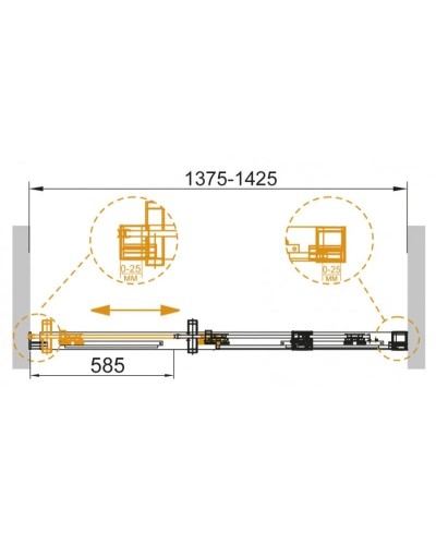 Душевая дверь 140 см Cezares DUET SOFT-BF-1-140-C-Cr прозрачное