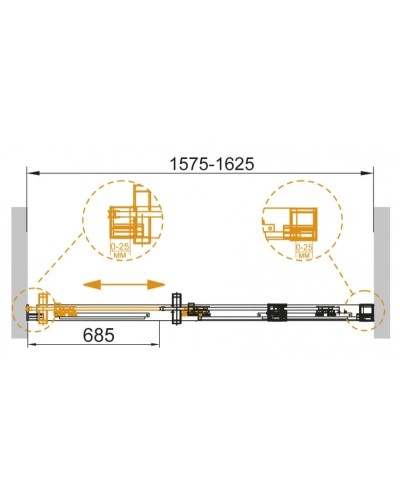 Душевая дверь 160 см Cezares DUET SOFT-BF-1-160-C-Cr прозрачное