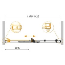 Душевая дверь 140 см Cezares STYLUS-SOFT-BF-1-140-C-Cr прозрачное