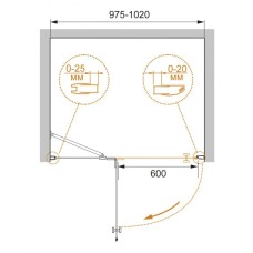 Душевая дверь 100 см Cezares CRYSTAL-S-B-12-100-C-Cr-L прозрачное