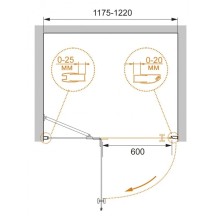 Душевая дверь 120 см Cezares CRYSTAL-S-B-12-120-C-Cr-L прозрачное