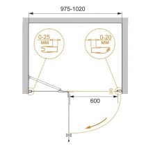 Душевая дверь 120 см Cezares CRYSTAL-S-B-12-120-C-Cr-R прозрачное