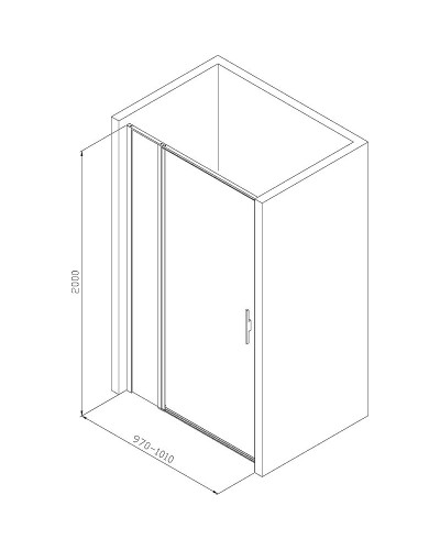 Душевая дверь Allen Brau Priority 100 3.31005.BA профиль Серебро брашированное стекло прозрачное