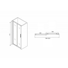 Душевая дверь Abber Schwarzer Diamant 100 AG30100BH профиль Черный стекло прозрачное