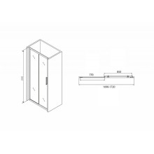 Душевая дверь Abber Schwarzer Diamant 170 AG30170BH профиль Черный стекло прозрачное