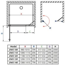 Душевая дверь Radaway Nes Black DWS 100 L прозрачное