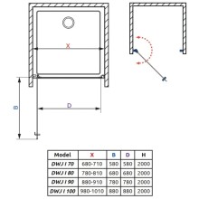 Душевая дверь Radaway Nes DWJ I 100 L прозрачное