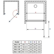 Душевая дверь Radaway Nes DWJ I 100 R прозрачное