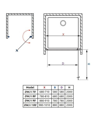Душевая дверь Radaway Nes DWJ I 100 R прозрачное