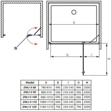 Душевая дверь Radaway Nes DWJ II 80 R прозрачное
