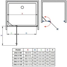 Душевая дверь Radaway Nes DWJ II 110 L прозрачное