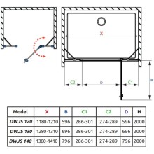 Душевая дверь Radaway Nes DWJS 120 R прозрачное